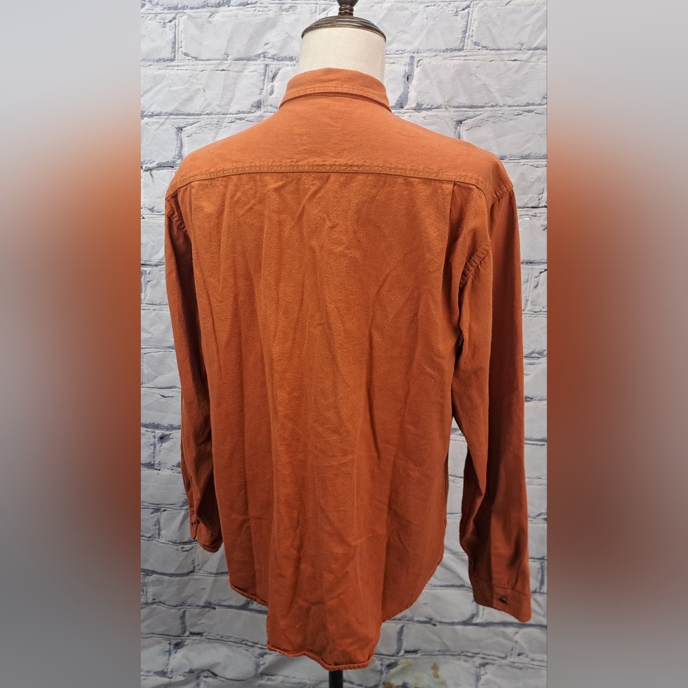 Levi's Men's Vintage 90s Denim Shirt Orange Button Down Size Large - Picture 13 of 16